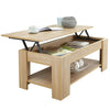 Wooden Coffee Table With Storage Drawer Lift Top Up Desk Shelf Living Room Oak