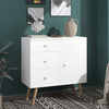 Industrial Kitchen Storage Buffet Cabinet Sideboard with 3 Drawers & Door Wooden