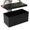 Large Leather Folding Storage Ottoman Pouffe Double Seat Foot Stool Storage Box