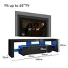 160cm Black TV Entertainment Unit LED Stand With Storage Drawers High Gloss Door