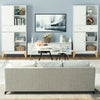 Tall Cupboard Sideboard Cabinet Storage with 2 Doors 4 Compartments Adjustable