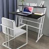 White Folding Computer Desk,Study Writing Table 2 Tier Shelf Storage Home Office