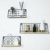 2Pack Vintage Industrial Wall Shelf Metal Wire Wood Rack Storage Display Unit UK