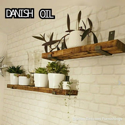 Rustic Wooden Shelves Chunky Wooden Shelf includes Brackets