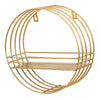 Vintage Round Shelves Metal Wall Shelf Unit Display Storage Rack Cabinet Gold UK