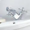 Victorian Chrome Bathroom Sink Twin Tap Bath Filler Shower Mixer Basin Mixer Set