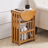 Side End Table With Storage Shelf Magazine Rack Folding Coffee Table Lamp Stand