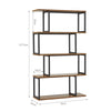 4 Tier S Shape Bookcase Bookshelf Storage Rack Metal Frame Display Stand Home