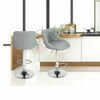 2X Bar Stools Leather Swivel Gas Lift Breakfast Bar Rest Chairs Kitchen Grey