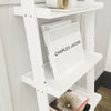 Stylish Ladder Shelving Unit 5 Tier Wall Leaning Bookcase Storage Display