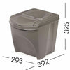 Grey 20 Litre Large Stackable Recycling Sorting Colour Coded Plastic Bins w Lid