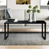 Glass Coffee Table with Metal Frame Side End Table Modern Living Room Furniture