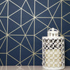 EXCLUSIVE METRO PRISM GEOMETRIC TRIANGLE BLUE / GOLD - WOW008 LUXURY WALLPAPER