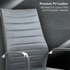 Executive Office Chair Swivel Ribbed High Back Leather Chair Computer Desk Chair