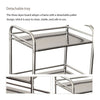 Kitchen Service Cart Trolley 3-Tier Rolling Utility Stainless Steel Frame Silver