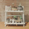 2 Tier Flower Plant Pot Stand Folding Display Ladder Shelf Garden Storage Rack