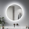 Bluetooth Round Bathroom Mirror With LED Light Illuminated Touch Sensor Demister