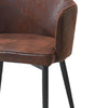 2 Pcs Faux Leather Dining Chairs Armchairs Office Kitchen Brown Grey Industrial