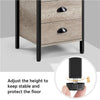 Nightstand End Table with 2 Drawers,Bedside Table With Strong Metal Frame,Gray