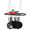 UK Metal Ceiling Hanging Pot Saucepan Pan Hanger Kitchen Storage Rack With Hooks