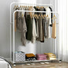 Industrial Double Rod Garment Rack Hanging Clothes Rack Stand Shoe Rack Wardrobe