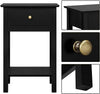 Black Side End Sofa Table Tall Wooden 1 Storage Drawer Open Shelf Telephone Unit