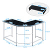 Black Computer Desk L Shape Home Office Desks Large PC Workstation Corner Table
