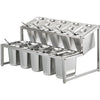 Expandable Spice Rack Seasoning Organizer Inclined 2 Tiers w/ 10 1/9 Pans