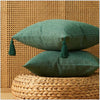 Linen Cotton Pillow Cover With Tassels Home Decor Cushion Cover 45x45cm