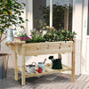 Indoor Wooden Raised Flower Bed Planter Garden Vegetable Trough w/ Legs & Shelf