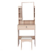Dressing Vanity Table and Stool Set Makeup Desk w/ Sliding Mirror & Large Drawer