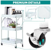 3 Tier Kitchen Trolley Cart Handle Slim Rolling Wheel Storage Basket Rack Salon