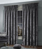 Silver Grey Crush Crushed Velvet Eyelet Ring Top Or Pencil Pleat Lined Curtains