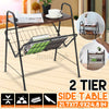 2Tier Coffee Tea Table Shelf Sofa Side End Console Tray Storage Rack Living Room
