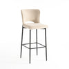 LILY VELVET BREAKFAST BAR STOOL PADDED SEAT METAL LEGS KITCHEN BAR