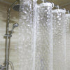 3D EVA Diamond Shower Curtain Clear Waterproof Plastic Water Cube Thicker &Hooks
