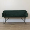 Green Bench Living Dining Bedroom Seating Soft Velvet 2/3 Seater Chair