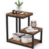 3 Tier Coffee Table Side End Table Industrial Wooden Metal Frame Furniture