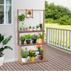 Large 3 Tier Wooden Plant Stand Hanging Flower Pot Shelf Bottom Shoes Rack Tidy