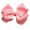 8" Inch Large Crystal Diamante Rhinestone Grosgrain Ribbon Bow Hair Clip Girls