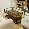 Industrial Style Coffee Table Vintage Living Room Furniture Steel Frame 1 Shelf