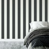 Charcoal Black and White Contrast Bold Lance Feature Stripes Wallpaper WD0082