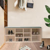 White Shoe Storage Bench Cabinet Soft Padded Seat Organiser Shelves Stand Rack