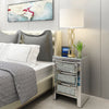 Mirrored Glass Bedside Table Nightstand Storage Cabinet Chest of 2/3 Drawers UK