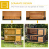 PawHut 2-Story Wooden Metal Rabbit Hutch Bunny Cage w/ Ramp Feeding Trough