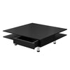 Coffee Table with 2 Drawers Modern Square Home Living Room Table 4 Metal Legs