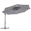 3m Garden Hanging Parasol Sun Shade Patio Banana Umbrella Cantilever with 32 LED