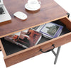 Wood PC Computer Office Desk Wooden Metal Table Home Study Workstation 2 Drawers