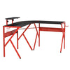 Corner Gaming Desk Red Monitor Stand Home Office L Shape Laptop Computer Table