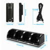 4x Rechargeable Battery Pack + Controller Charger Dock Station for Nintendo Wii